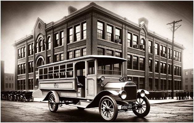 The First Motorized School Bus